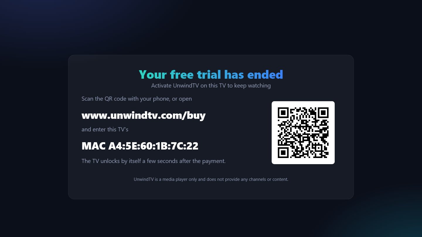 Trial ended screen